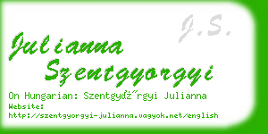 julianna szentgyorgyi business card